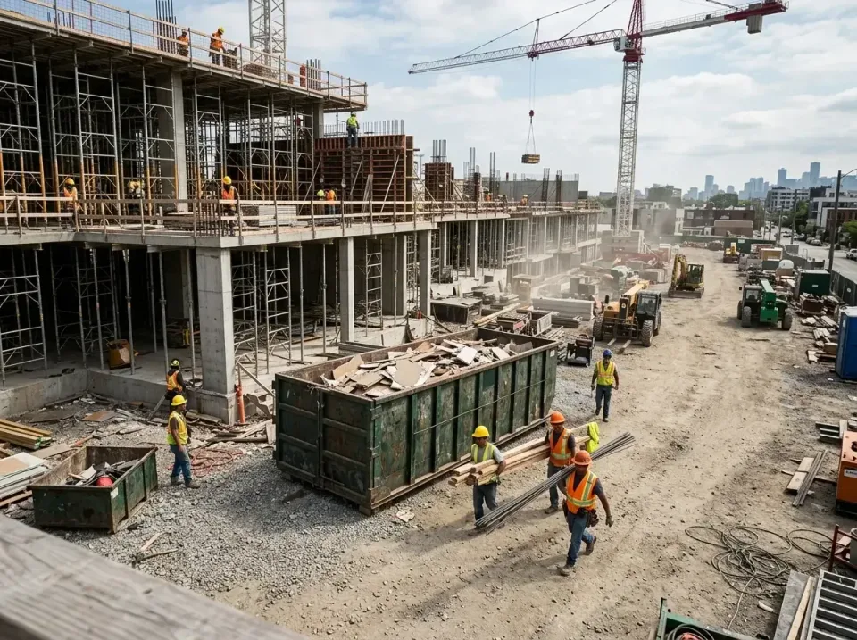 commercial-construction-site-w-002 — frequently asked questions, Low Cost Construction Dumpster Rental in North Liberty, IA